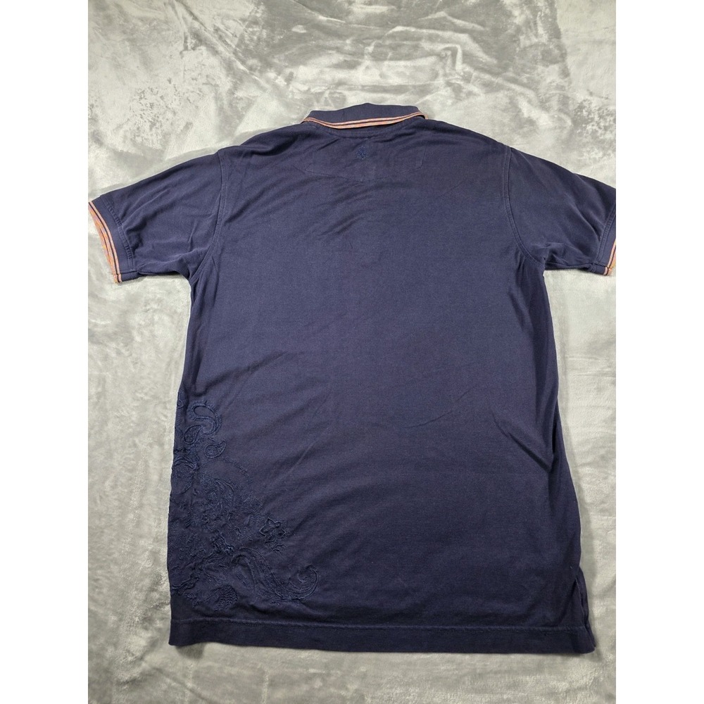Robert Graham Polo Shirt Men's‎ Medium Navy Blue Side Embroidered Paisley Design - Picture 7 of 7